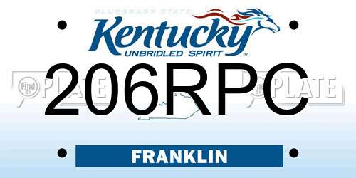 206RPC Kentucky License Plate