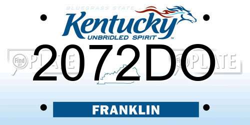 2072DO Kentucky License Plate