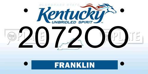 2072OO Kentucky License Plate