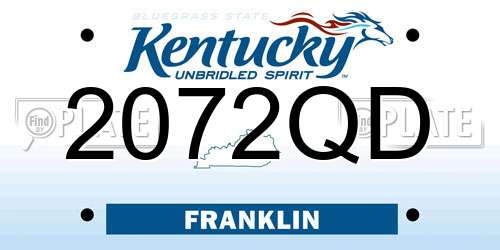 2072QD Kentucky License Plate
