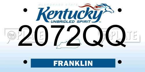 2072QQ Kentucky License Plate