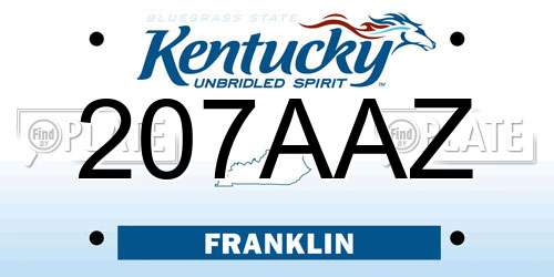 207AAZ Kentucky License Plate
