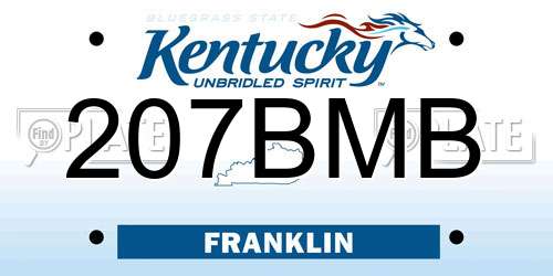 207BMB Kentucky License Plate