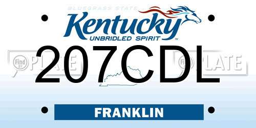 207CDL Kentucky License Plate