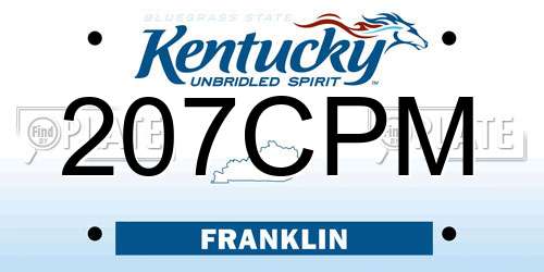 207CPM Kentucky License Plate