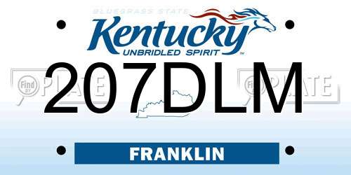 207DLM Kentucky License Plate