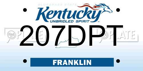 207DPT Kentucky License Plate