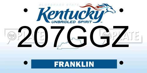 207GGZ Kentucky License Plate