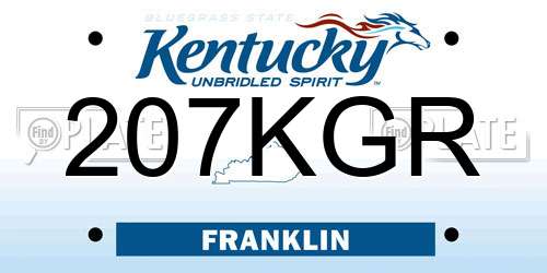 207KGR Kentucky License Plate