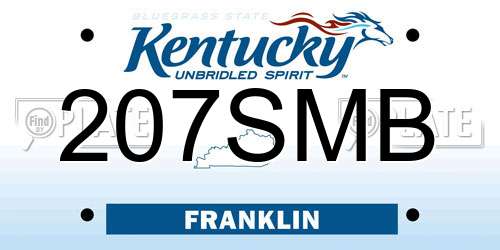 207SMB Kentucky License Plate