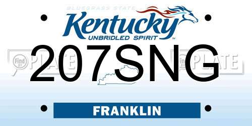 207SNG Kentucky License Plate