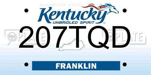 207TQD Kentucky License Plate
