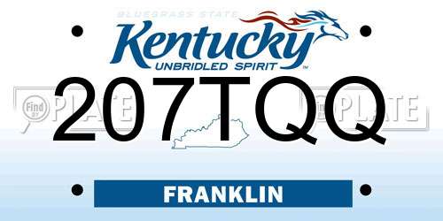 207TQQ Kentucky License Plate