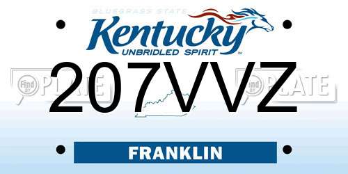 207VVZ Kentucky License Plate