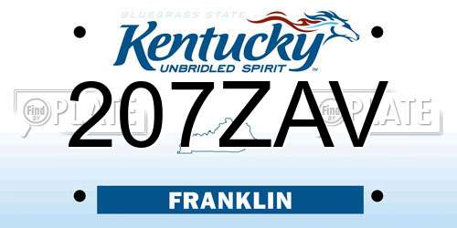 207ZAV Kentucky License Plate