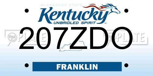 207ZDO Kentucky License Plate