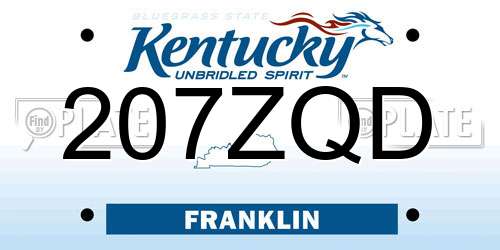 207ZQD Kentucky License Plate