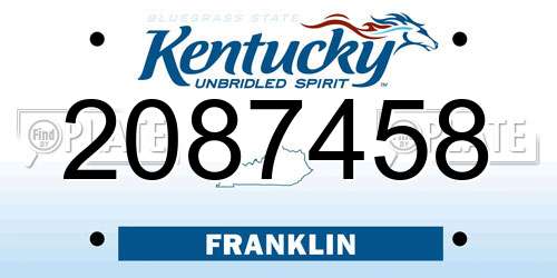 2087458 Kentucky License Plate