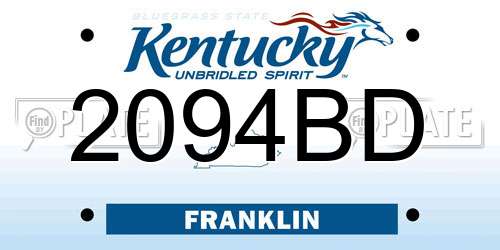 2094BD Kentucky License Plate
