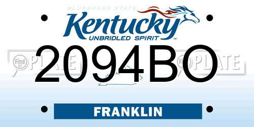 2094BO Kentucky License Plate