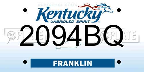 2094BQ Kentucky License Plate