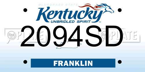 2094SD Kentucky License Plate