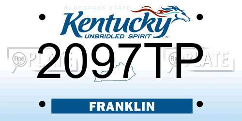 2097TP Kentucky License Plate