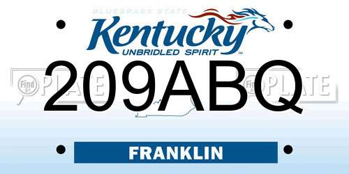 209ABQ Kentucky License Plate