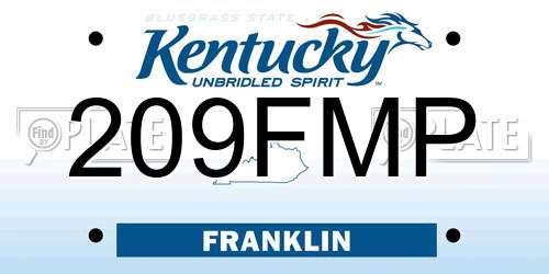 209FMP Kentucky License Plate