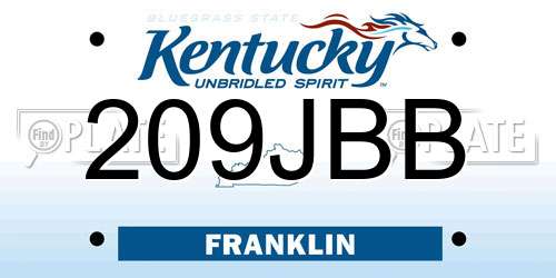 209JBB Kentucky License Plate