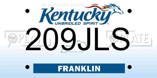 209JLS Kentucky License Plate