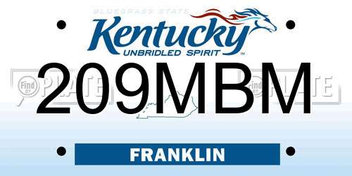 209MBM Kentucky License Plate