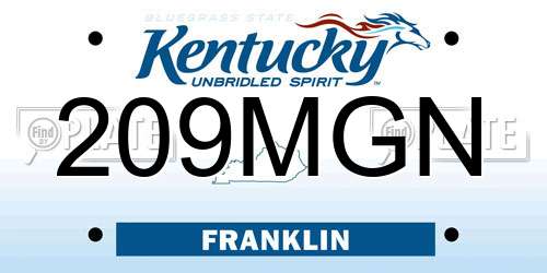 209MGN Kentucky License Plate
