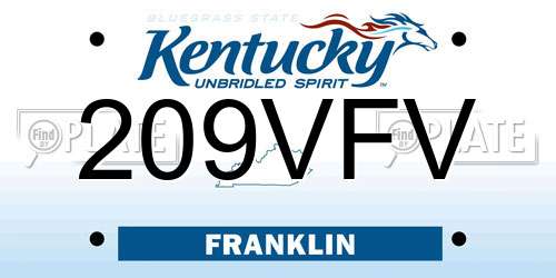 209VFV Kentucky License Plate