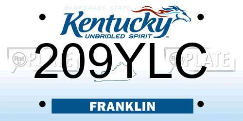 209YLC Kentucky License Plate
