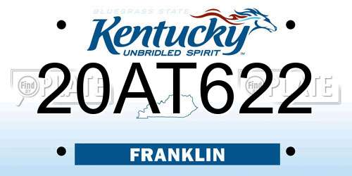 20AT622 Kentucky License Plate