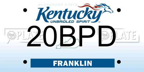 20BPD Kentucky License Plate