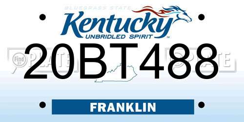 20BT488 Kentucky License Plate