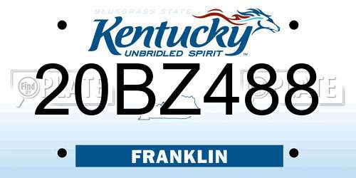 20BZ488 Kentucky License Plate