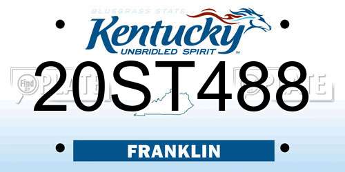 20ST488 Kentucky License Plate