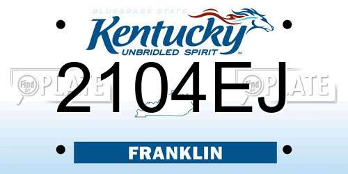 2104EJ Kentucky License Plate