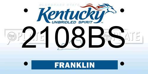 2108BS Kentucky License Plate
