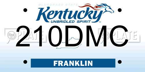 210DMC Kentucky License Plate