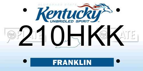 210HKK Kentucky License Plate