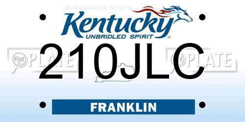 210JLC Kentucky License Plate
