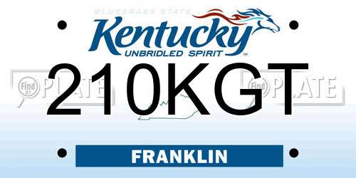 210KGT Kentucky License Plate
