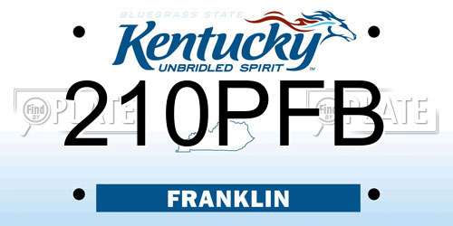 210PFB Kentucky License Plate