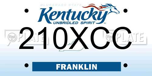 210XCC Kentucky License Plate