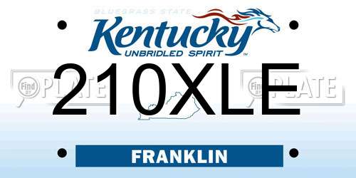210XLE Kentucky License Plate