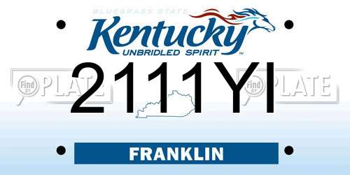2111YI Kentucky License Plate